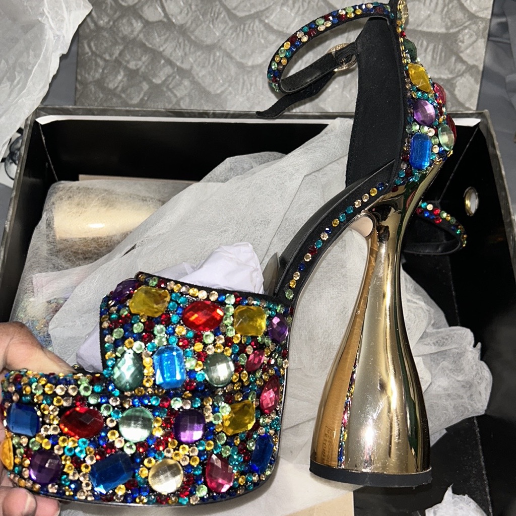 Beautiful Shoes! Dedazzled Multi Color Heels!